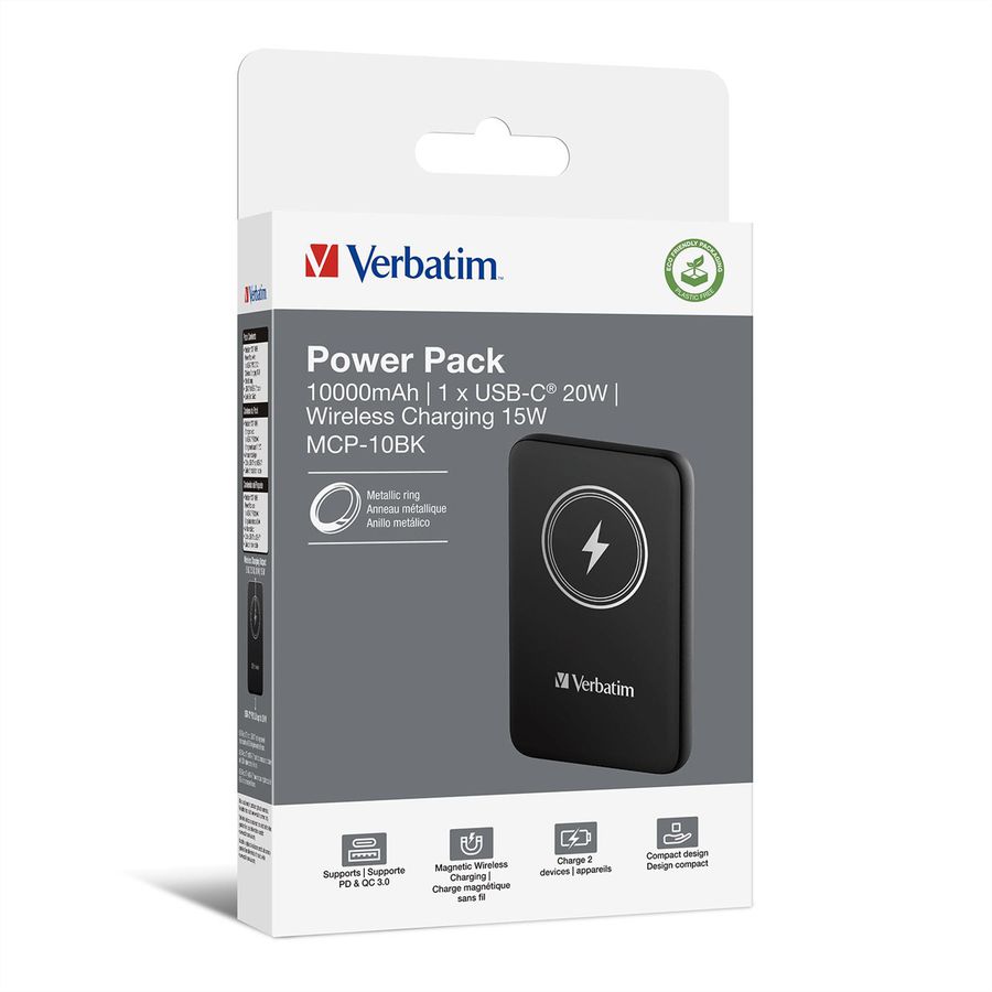 Verbatim Powerbank 10000 mAh Black, 15W, PD20W, USB-C