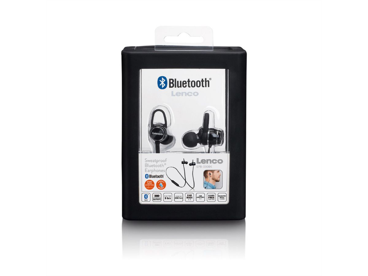 Lenco In Ear Kopfhörer EPB-030BK, Bluetooth