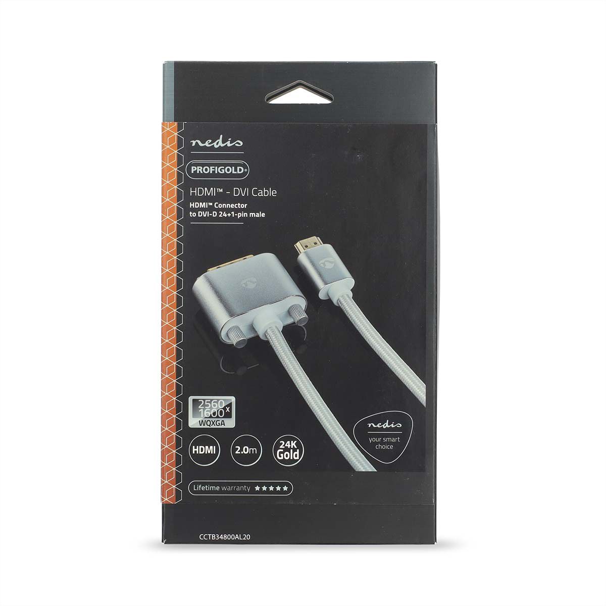 Nedis DVI zu HDMI, ST/ST, silber, 2 m
