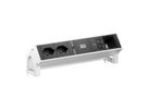 BACHMANN DESK2 2xCH 90° 1xUSB C/C 65W, 1xCM L=0,2m INOX