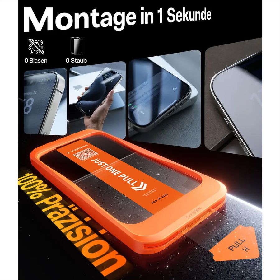 Torras Install Master Privacy protection d'écran, iPhone 17, transparent