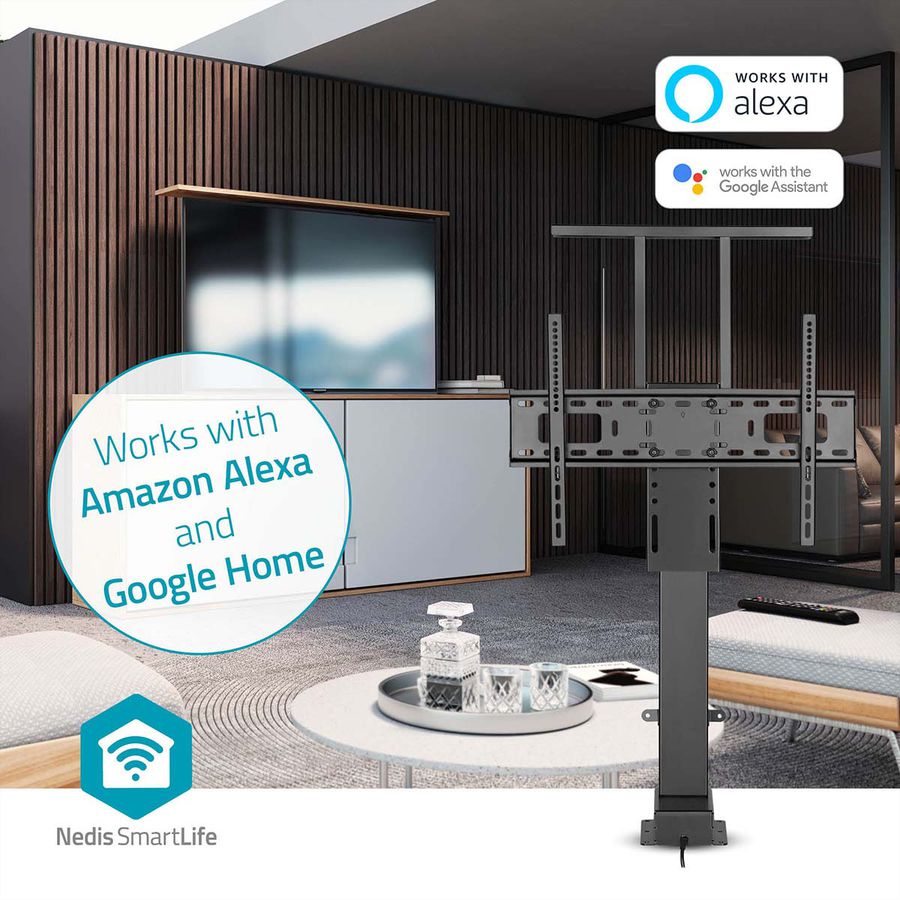 Nedis SmartLife motorisierter TV-Lift 37–80" schwarz, Einbau, 60 kg, 79–184 cm Hub