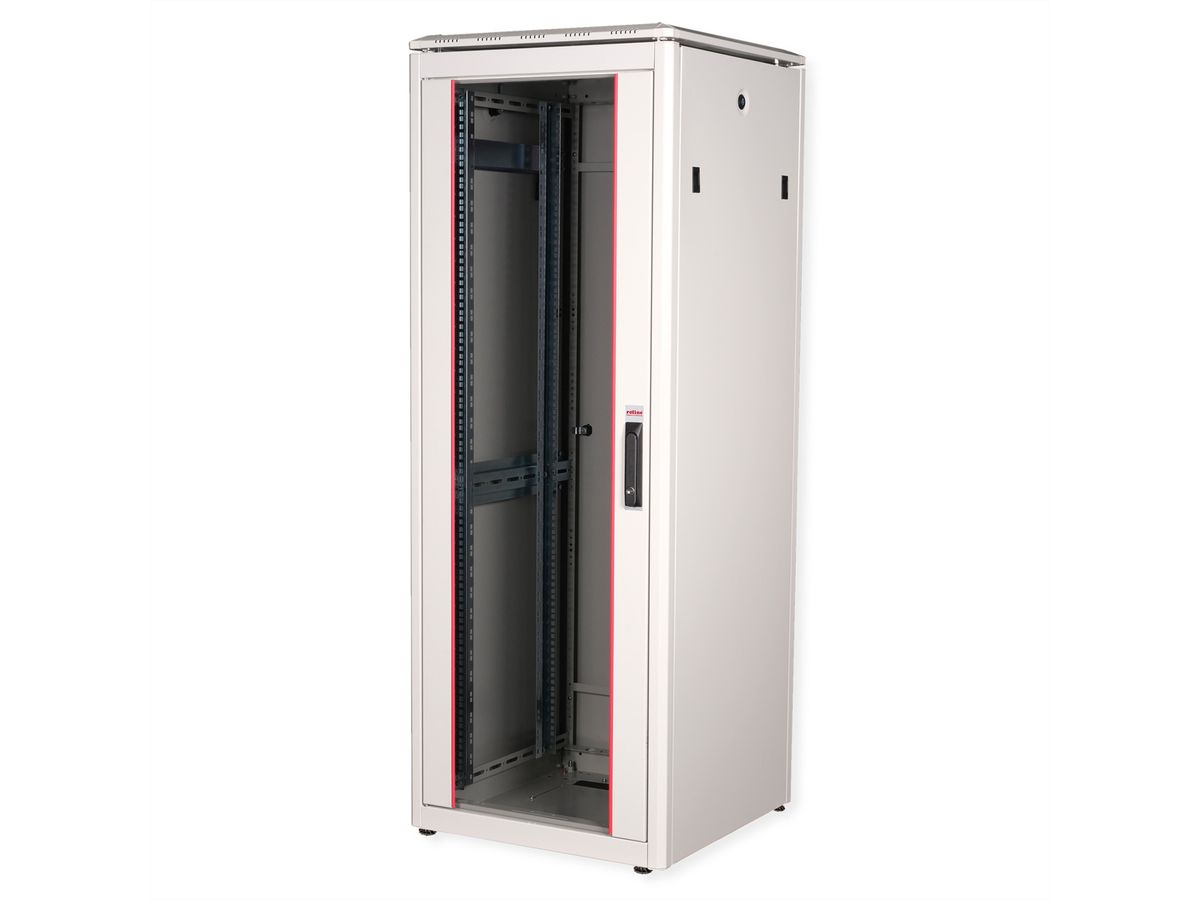 **DEMO**ROLINE 19-Zoll Netzwerkschrank Pro 32 HE, 600x600 BxT Glastür grau