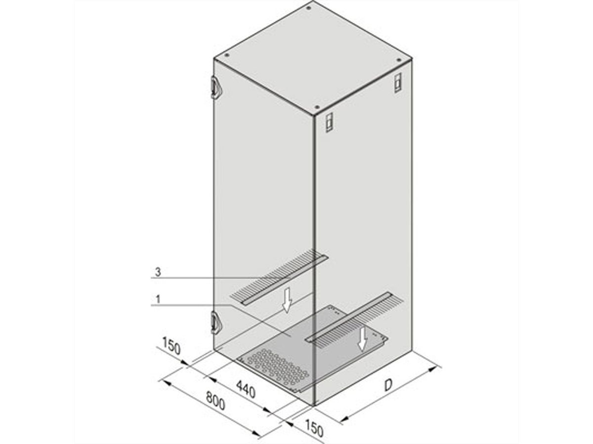 SCHROFF VARISTAR Tôle plancher pour le passage des câbles sur le côté