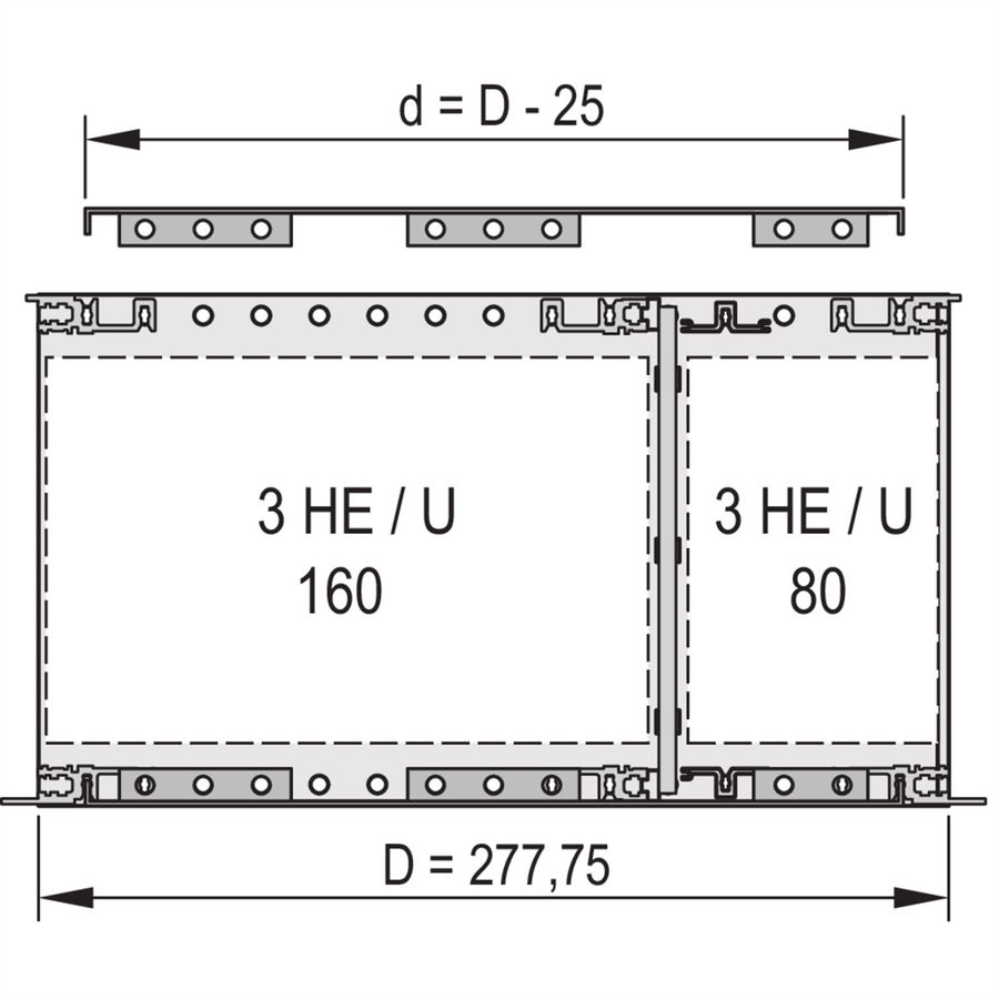 SCHROFF Abdeckblech für Anschraubung an die Seitenwand, 277,75 mm tief (VME64x) - ABDECKBL.EMC 84TE 277.75T 2ST