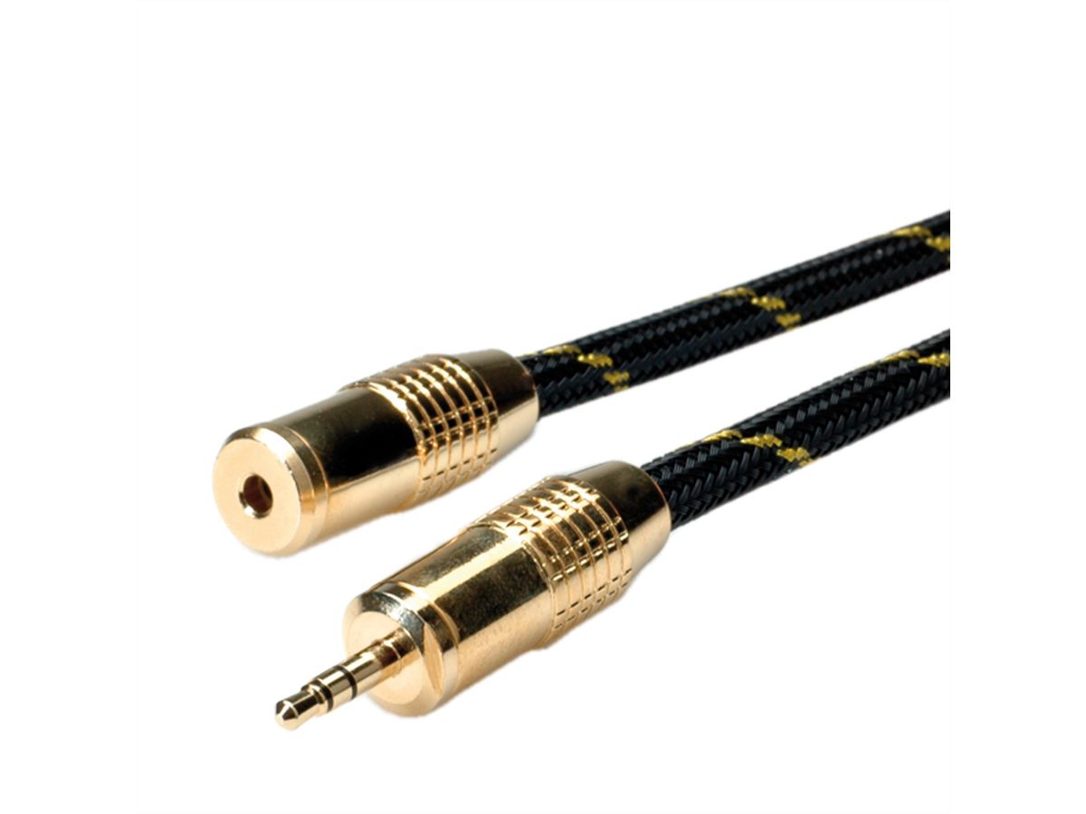 ROLINE GOLD 3,5mm Audio-Verlängerungskabel ST/BU, Retail Blister, 2,5 m