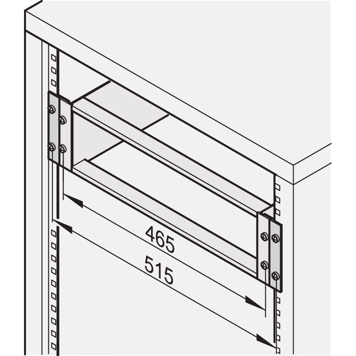 SCHROFF 19"-Adapter symmetrisch - ADAPTERSATZ 3HE SYMETR.