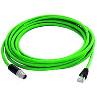 TELEGÄRTNER STX M12x1-RJ45 VL codé X Cat.6A, CP01CP05B-SFTP2607C7-1PUR-A0200 , 2 m
