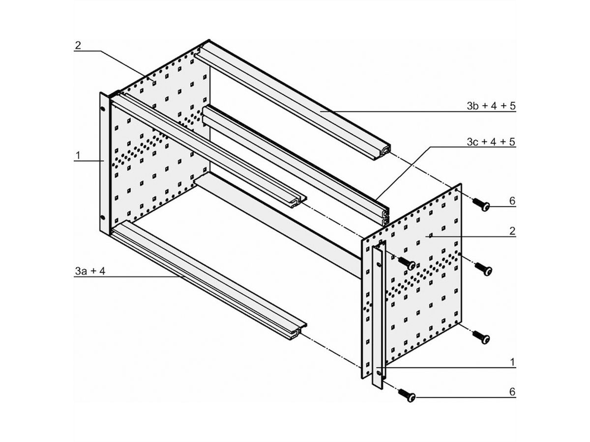 SCHROFF Bausatz, ungeschirmt, "flexible", zur Backplanemontage - BGTR PRO F 6HE 84TE 475T KD