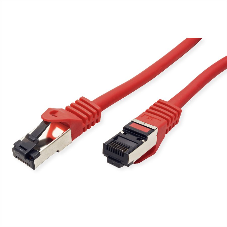 VALUE S/FTP-(PiMF-) Patchkabel Cat.8 (Class I), LSOH, PoE, Litzendraht, rot, 1 m