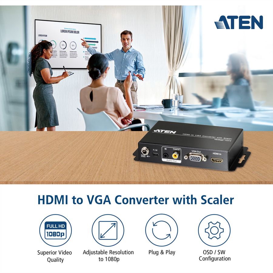 ATEN VC812 HDMI zu VGA Konverter mit Skalierfunktion