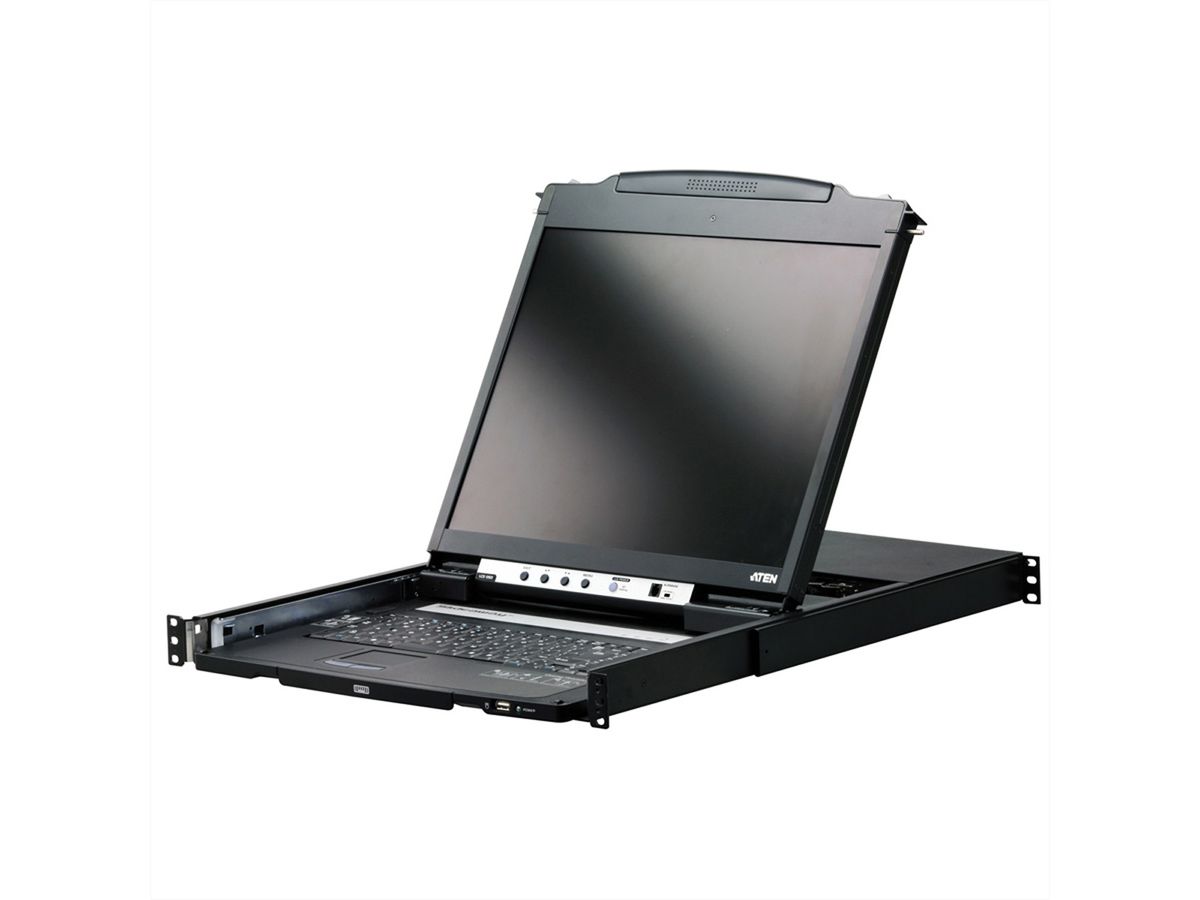 ATEN CL5800N Console KVM, LCD 48cm, VGA, PS/2-USB, port périphériques, clavier D