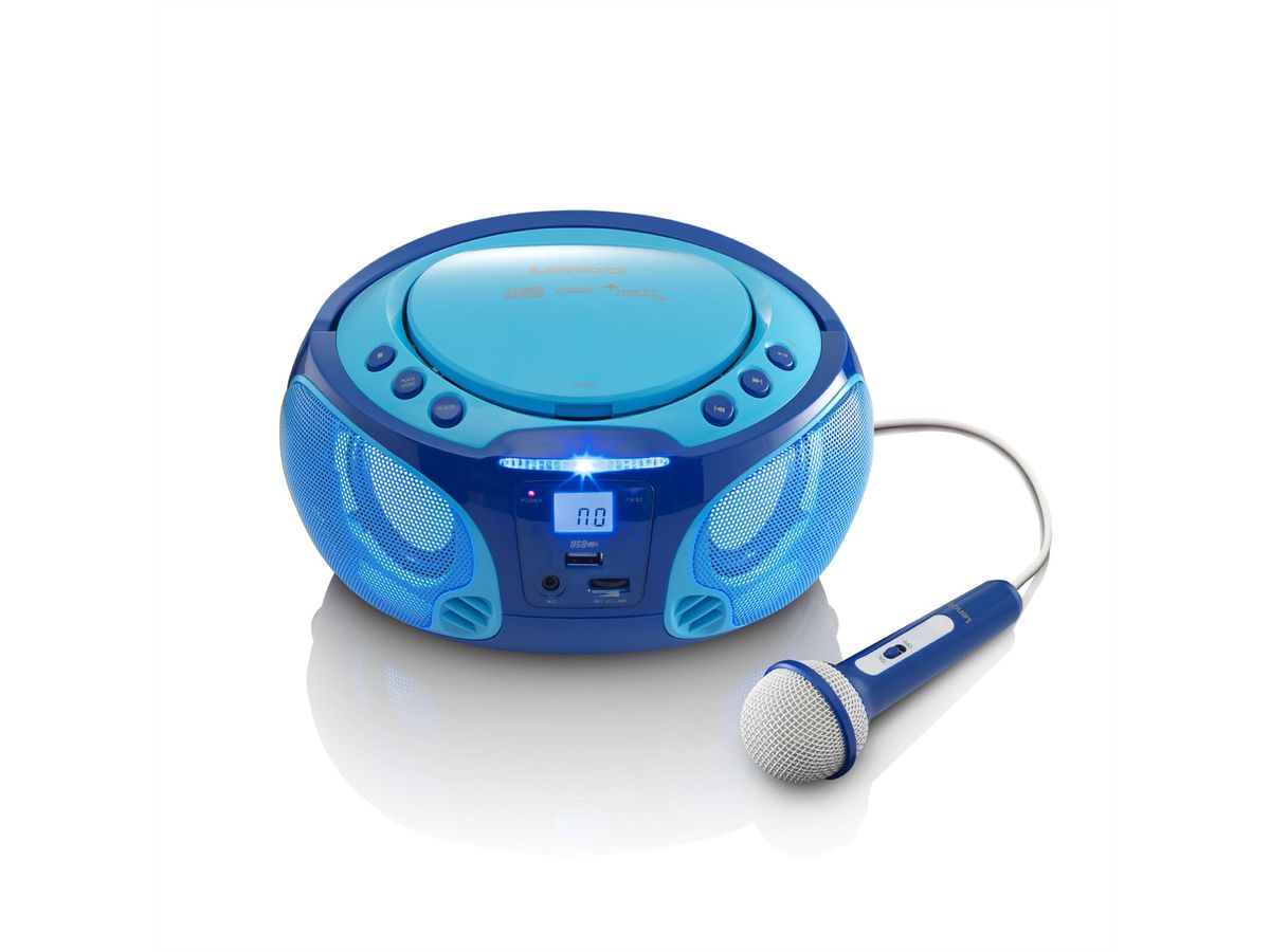 Lenco Lecteur CD SCD-650, Bleu, effet de lumière