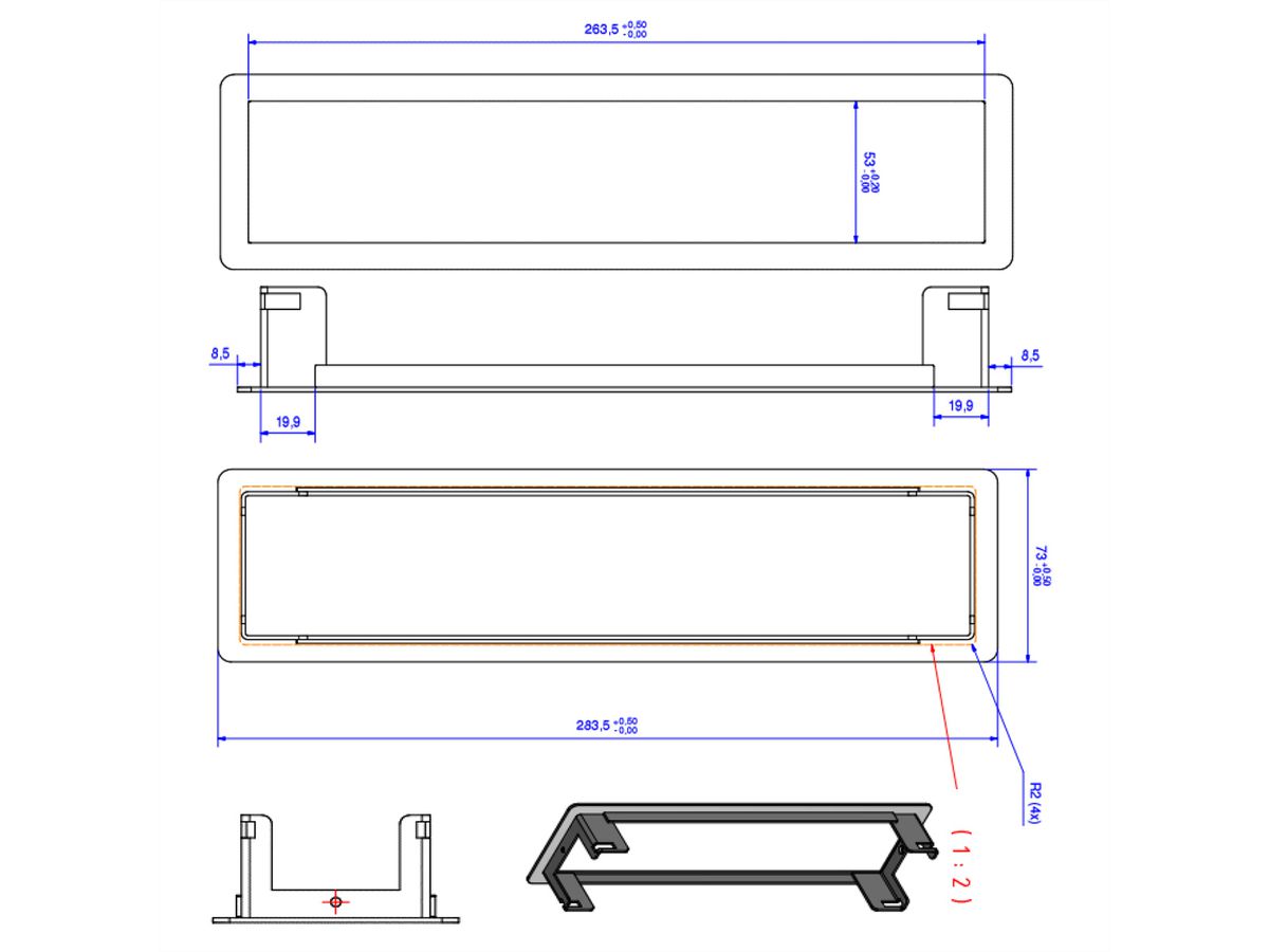 BACHMANN POWER FRAME Cadre Medium 4 ports, blanc