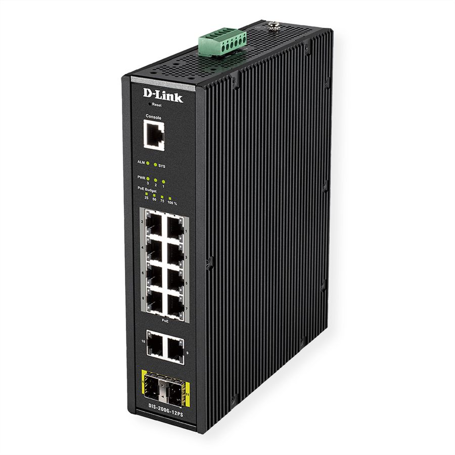 D-Link DIS-200G-12PS Switch réseau Géré L2 Gigabit Ethernet (10/100/1000), supportant l'alimentation via ce port (PoE)
