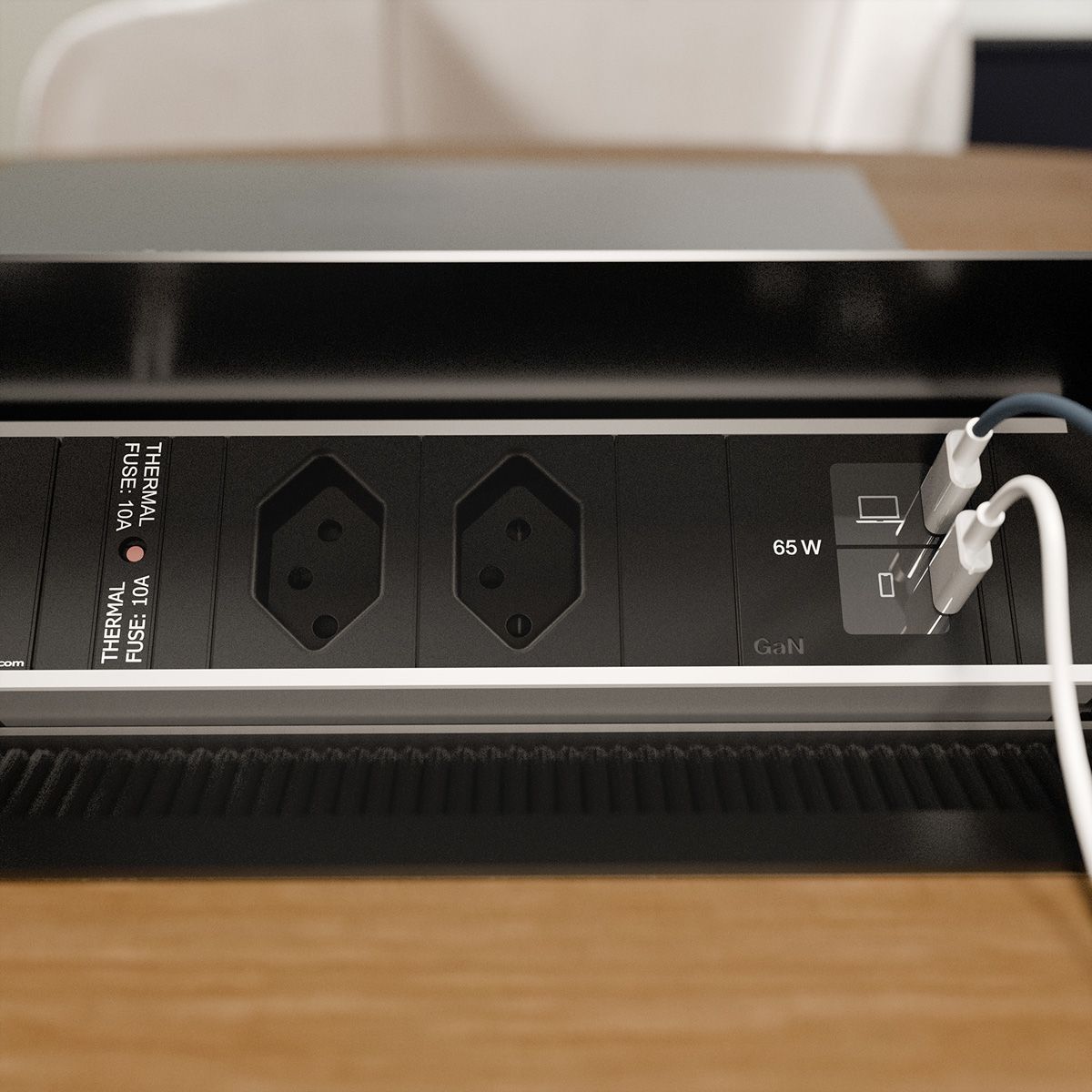 BACHMANN CONI S 2xCH 0° 1xUSB C/C 65W, L=0,2m