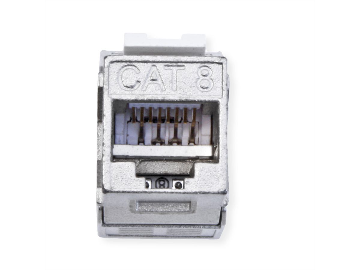 VALUE Cat.8 (Class I) Keystone, geschirmt, werkzeuglos, silberfarben