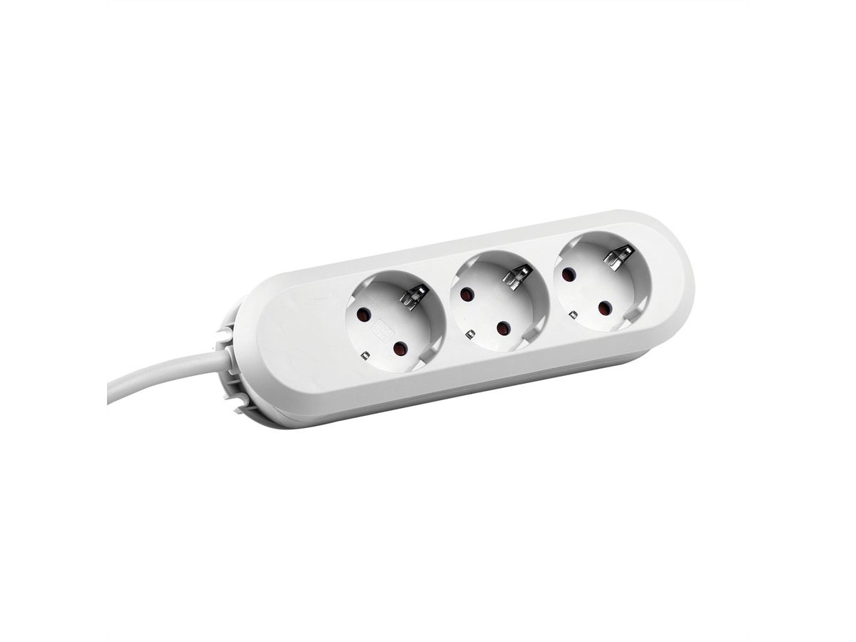 BACHMANN SMART Réglette de prises 3x contact de protection, rivetée, blanc, 5 m