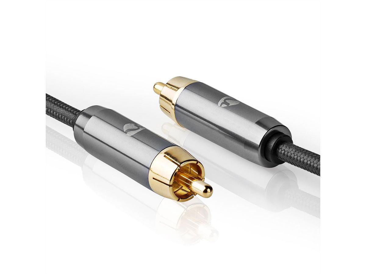 Nedis Subwoofer Kabel, 2x RCA, ST/ST, grau, 3 m