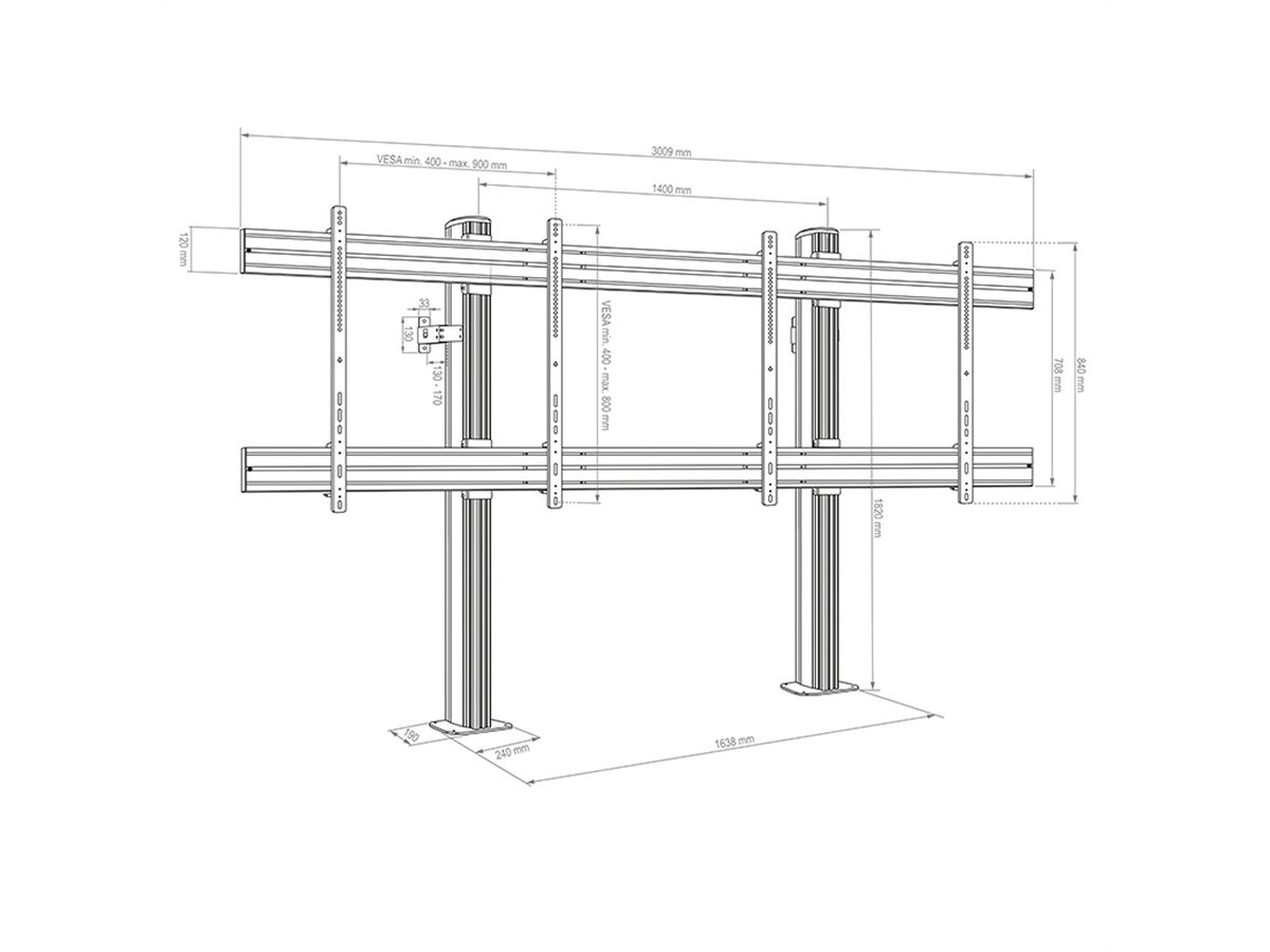 Hagor Système de stand CPS Floor-Wall/bolt down 2x 75-86