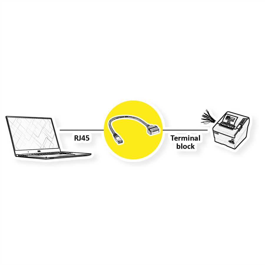 ROLINE Câble adaptateur RJ45 mâle vers bloc terminal, 30 cm