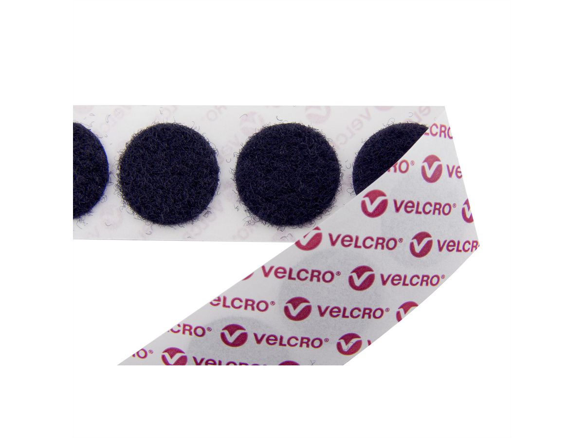 VELCRO® Boutons ronds 19mm x 125 blancs, velours autocollants