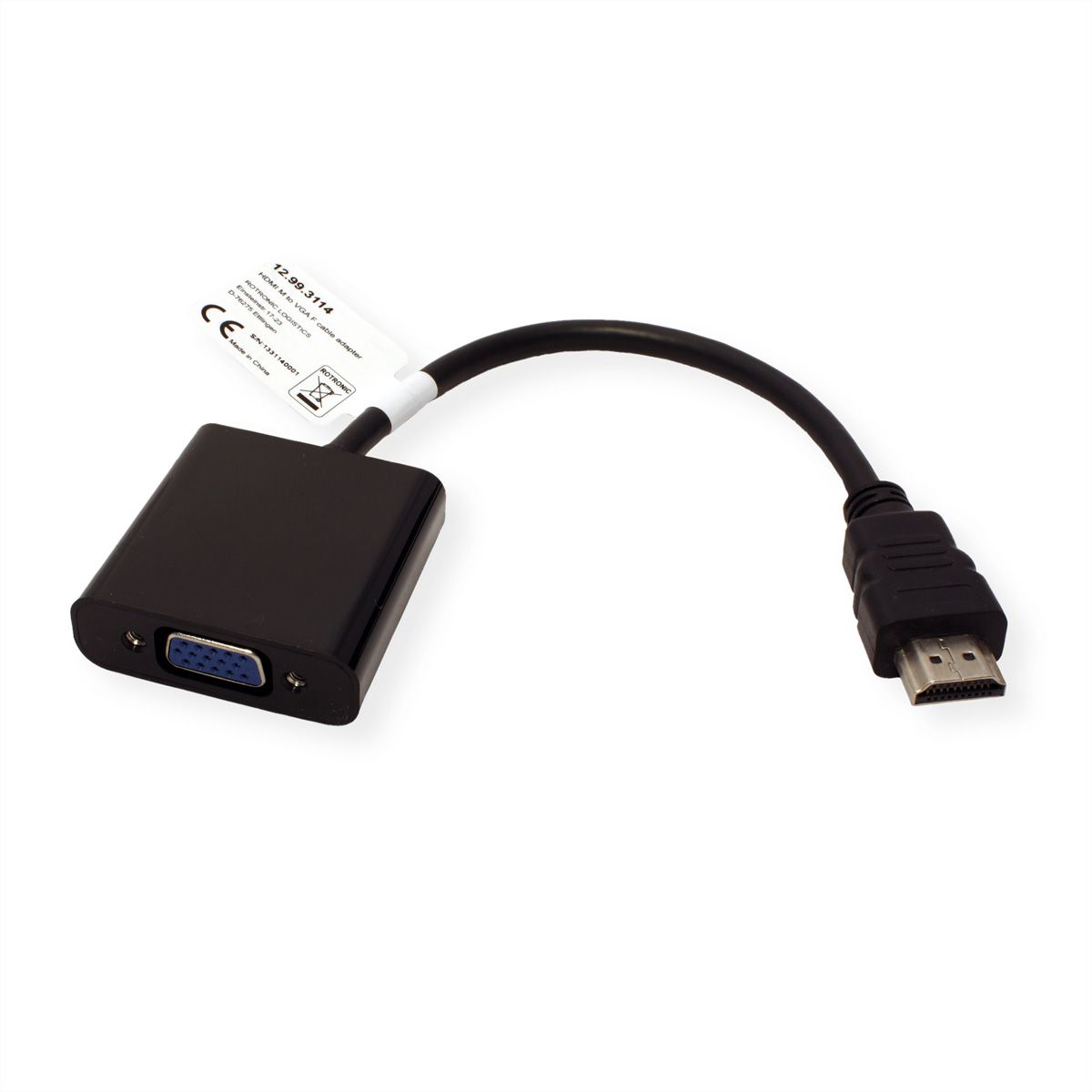 VALUE HDMI-VGA Adapterkabel, HDMI ST / VGA BU