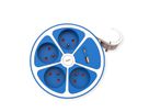 ROLINE 4-fach Steckdosenleiste mit Schalter, rund, UTE Version, USB-Charger A+C, blau, 1,5 m