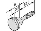 Vis à collerette de SCHROFF, tête moletée courte, M2.5 x 12.3 mm, laiton nickelé, 100 pièces