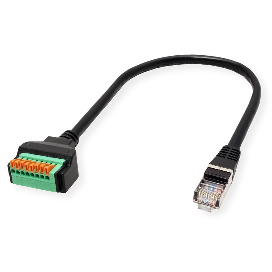 ROLINE Câble adaptateur RJ45 mâle vers bloc terminal, 30 cm
