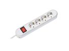BACHMANN Prise multiple, 6x, interrupteur, blanche, blanc, 1,5 m