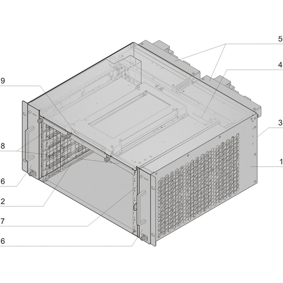 SCHROFF 5 HE, 6 Slot, mit PEM - ATCA SYSTEM 5HE 6S RAD