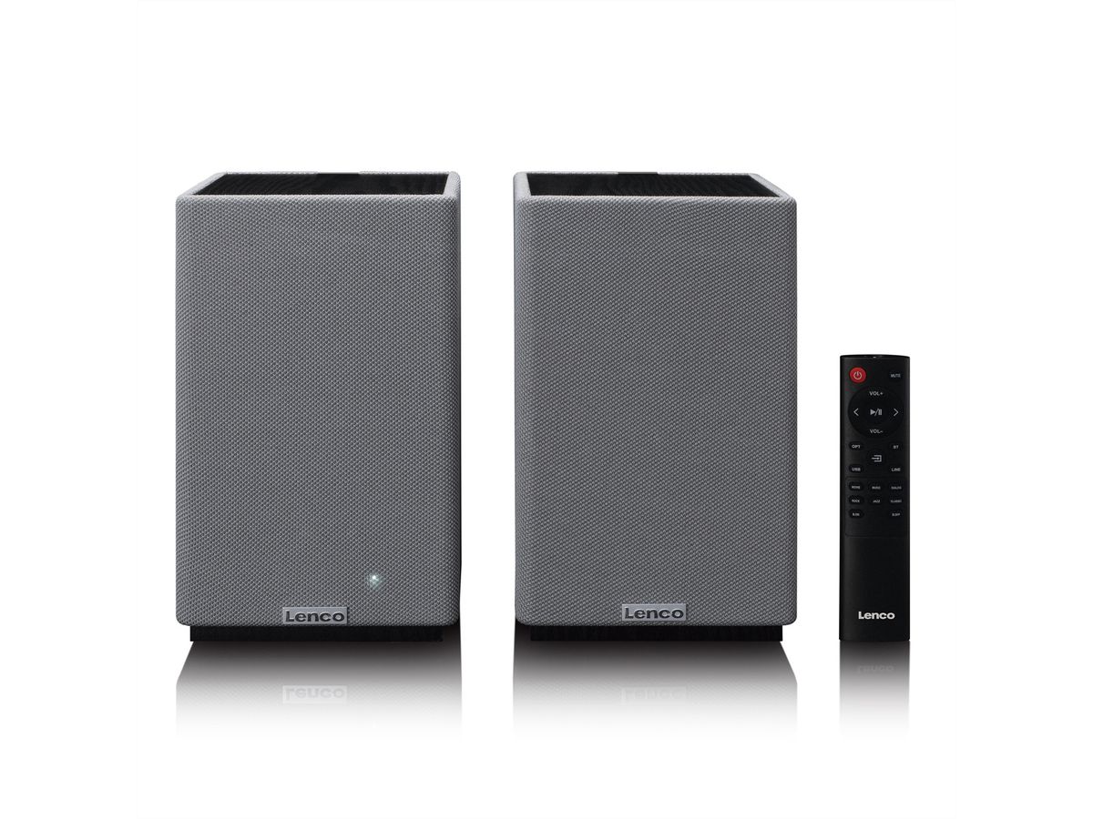 Lenco Haut-parleur actif, 2x40W, noir,, BT, opt.In, USB, AUX, SUB-Out, IR-FB.