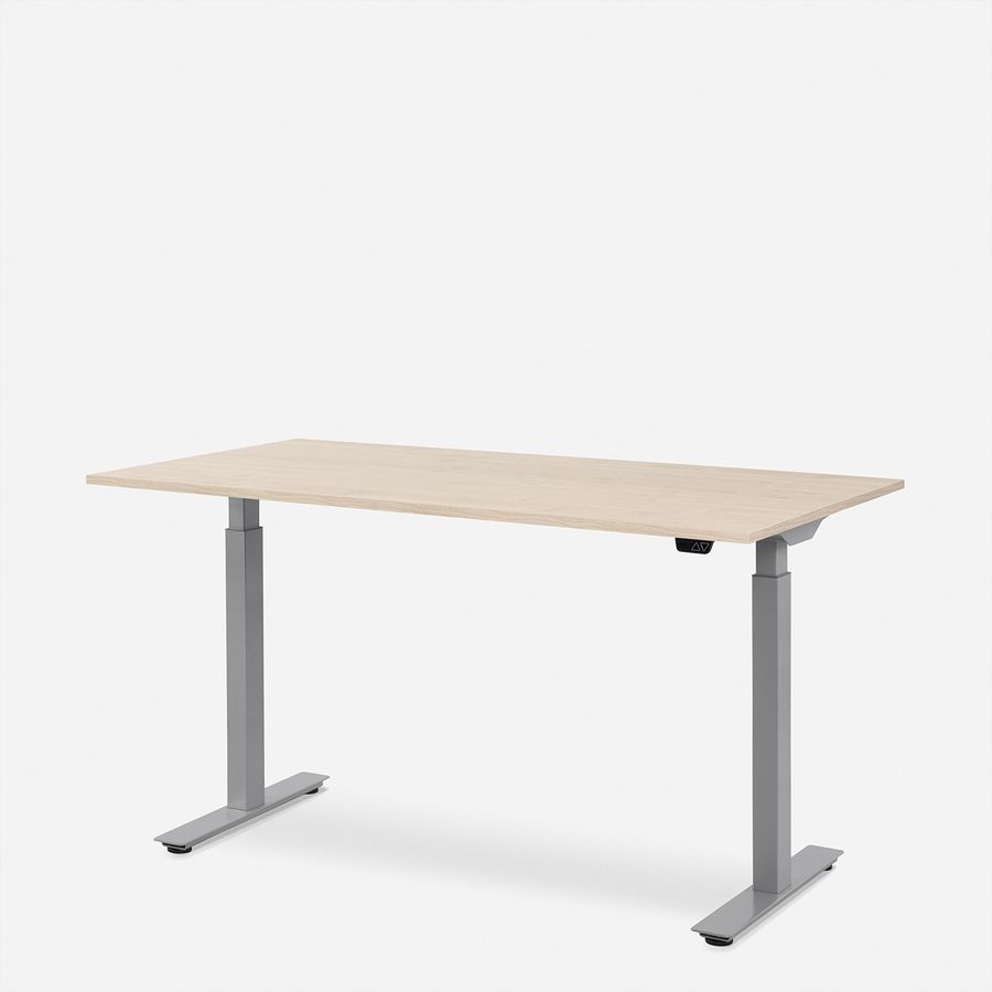 WRK21 Schreibtisch Smart 120 x 80 cm, Höhenverstellbar, Mandal Ahorn / Grau