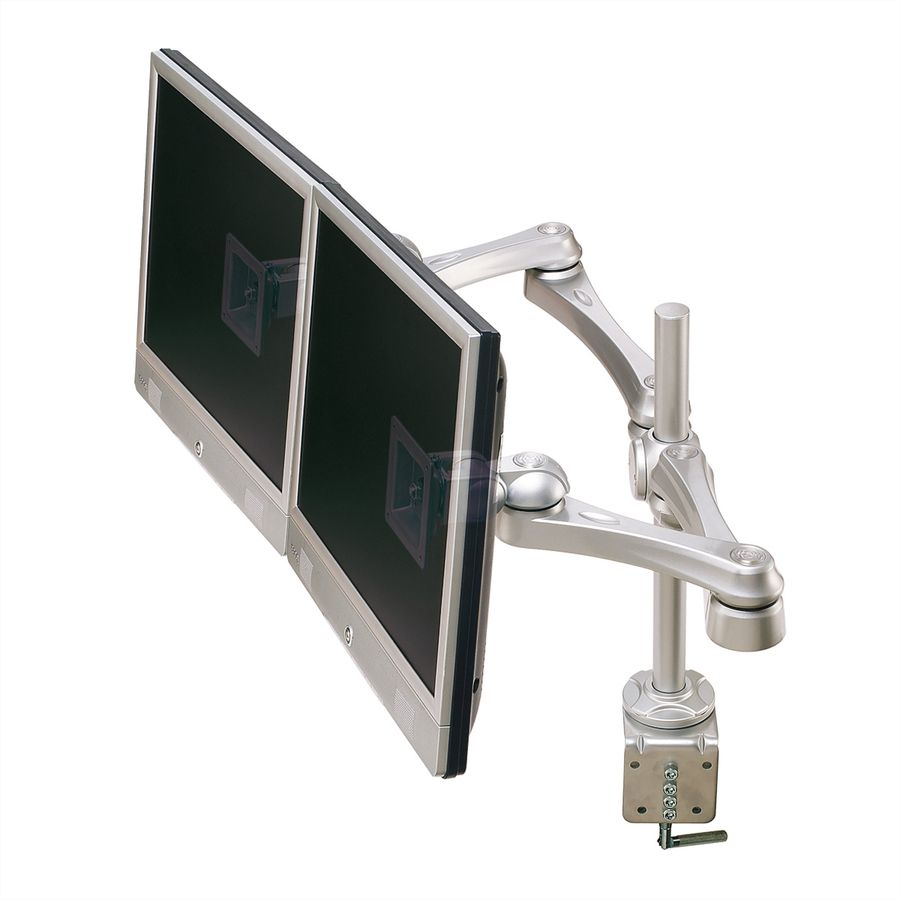 ROLINE Bras LCD double, 4 articulations, fixation sur bureau
