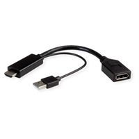 ROLINE 4K HDMI - DisplayPort-Adapter, v1.2, HDMI ST - DP BU, Aktiv
