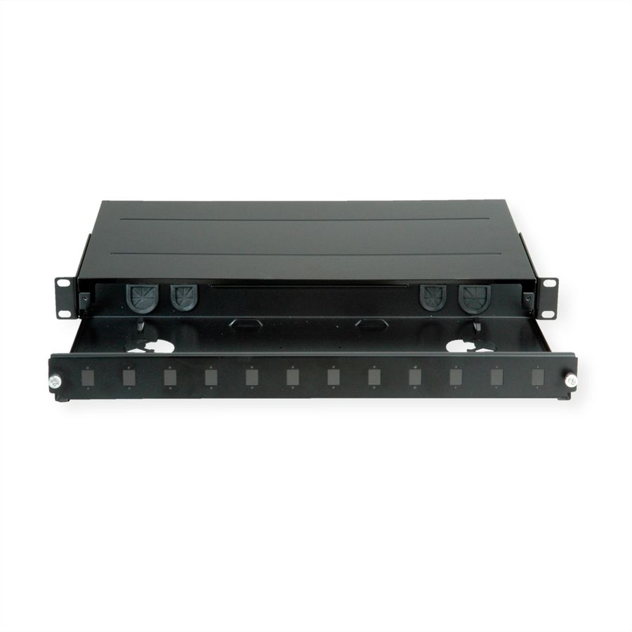 ROLINE Panneau FO 19" vide, 1U, 12x SC-Simplex ou LC-Duplex , noir