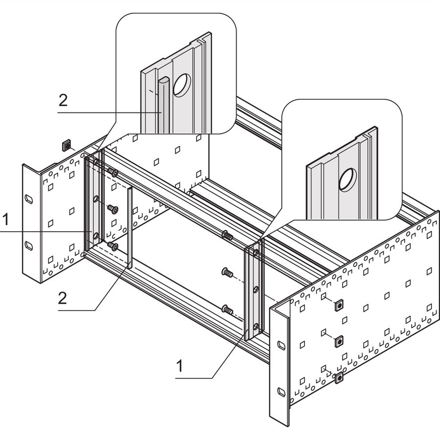 SCHROFF EMV-Schirmung zwischen Frontplatte und Seitenwand (vertiefter Einbau), für Textildichtung