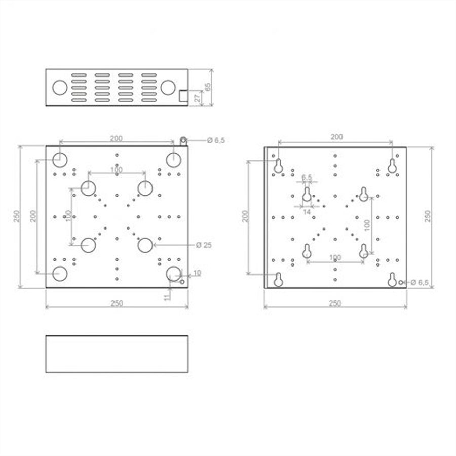 Hagor HP PC BoxBoîte optionnelle pour mini PC -verrouillable               , Adaptation pour barre de son
