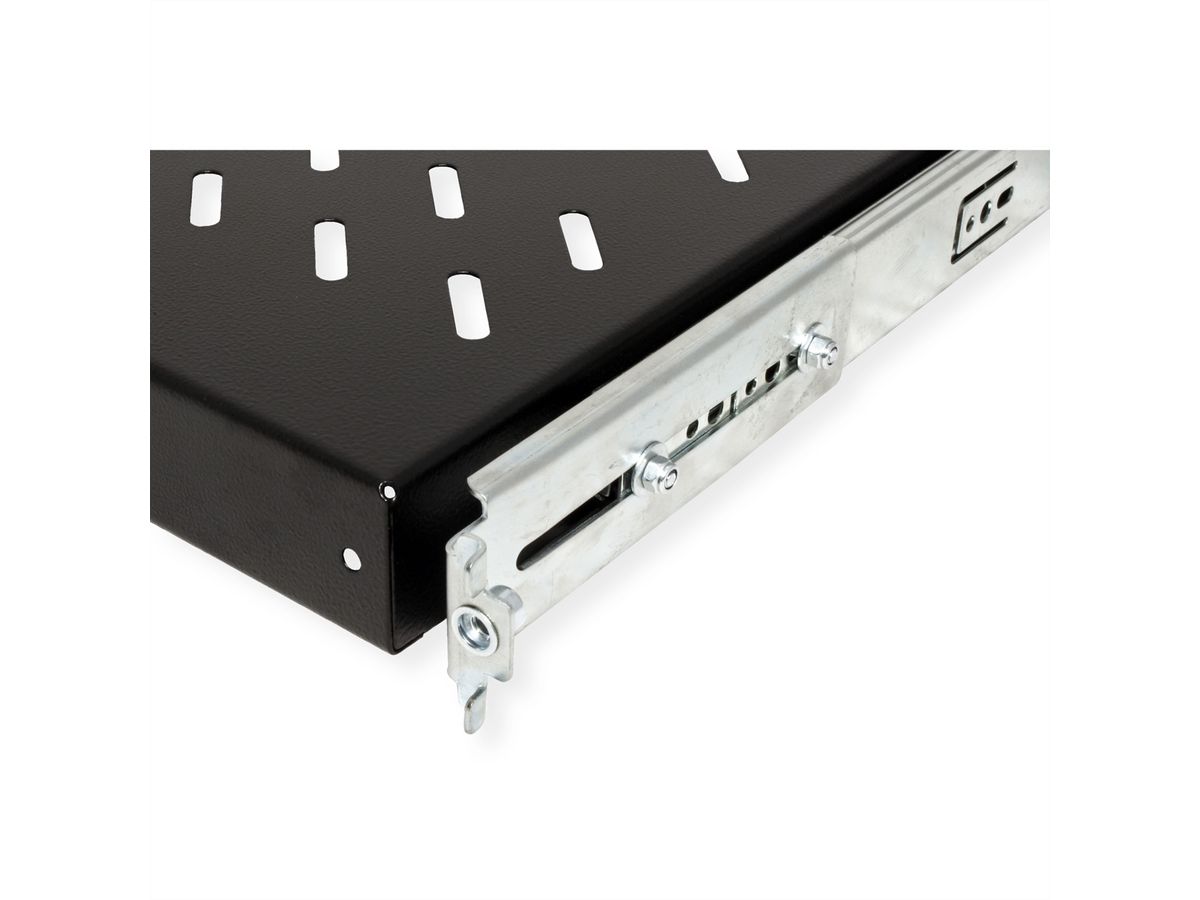 ROLINE 19-Zoll Fachboden 1 HE, ausziehbar 550 T 25 kg schwarz
