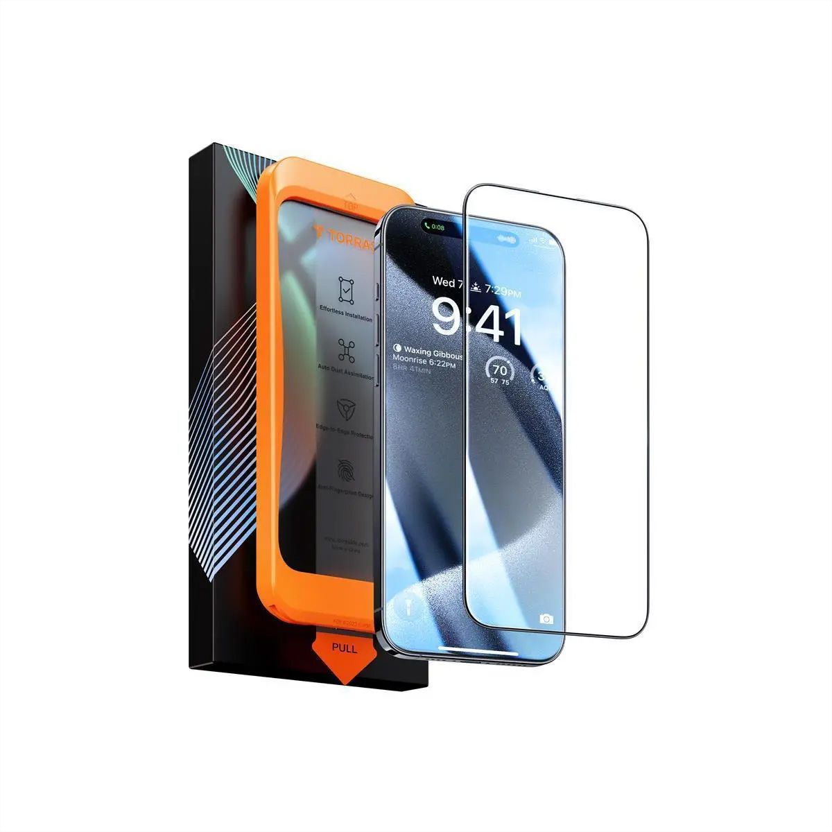 Torras Install Master protection d'écran, iPhone 15 Pro Max, transparent