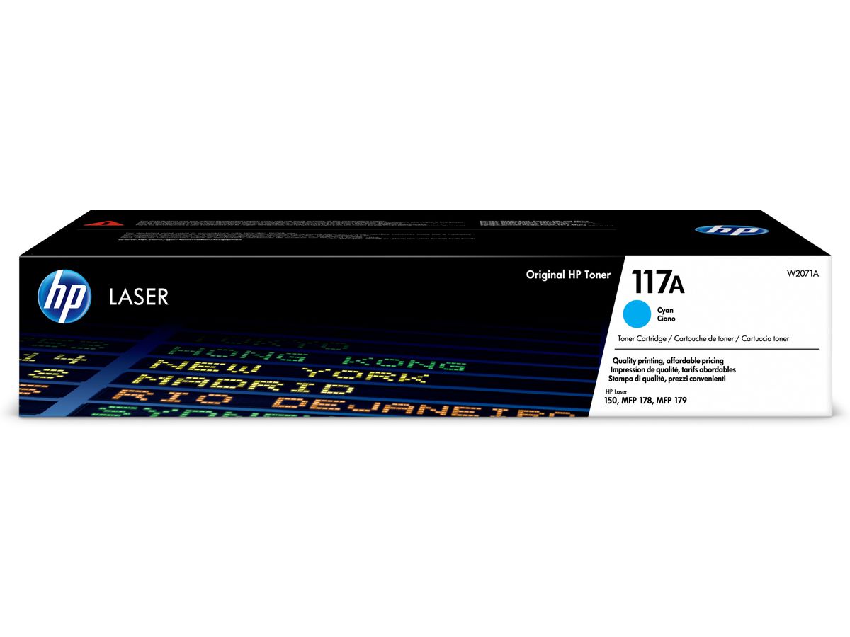 HP Cartouche de toner laser authentique 117A, cyan