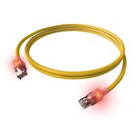 Cordon EasyLan DualBoot® LED Cat.6A (Classe EA) S/FTP, LSOH, jaune, 0,5 m