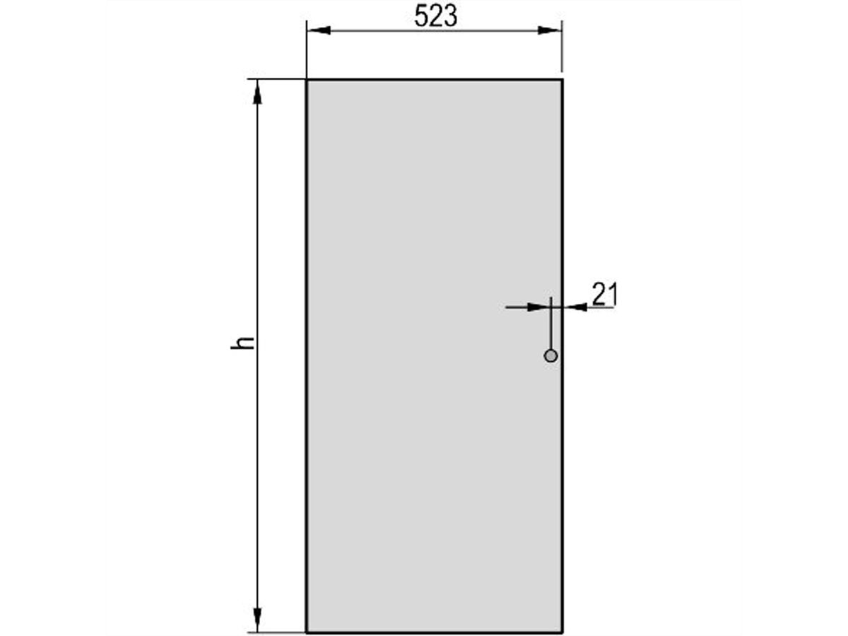 Porte acier Eurorack SCHROFF, Angle d'ouverture 120°, RAL 7035, 29 U 600W