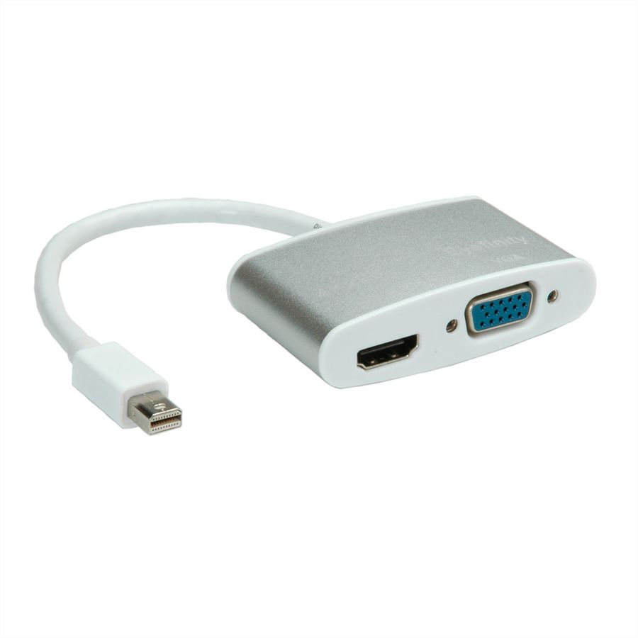 ROLINE 4K MiniDP - HDMI/VGA Adapterkabel, MiniDP ST - HDMI/VGA BU, Aktiv
