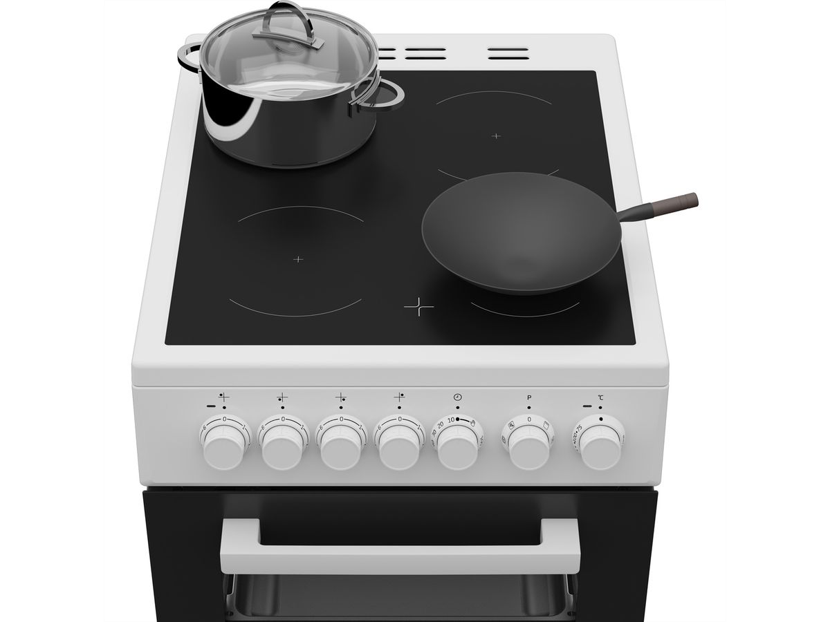 Beko Cuisinière électrique FSM57100GW avec plaque vitrocéramique
