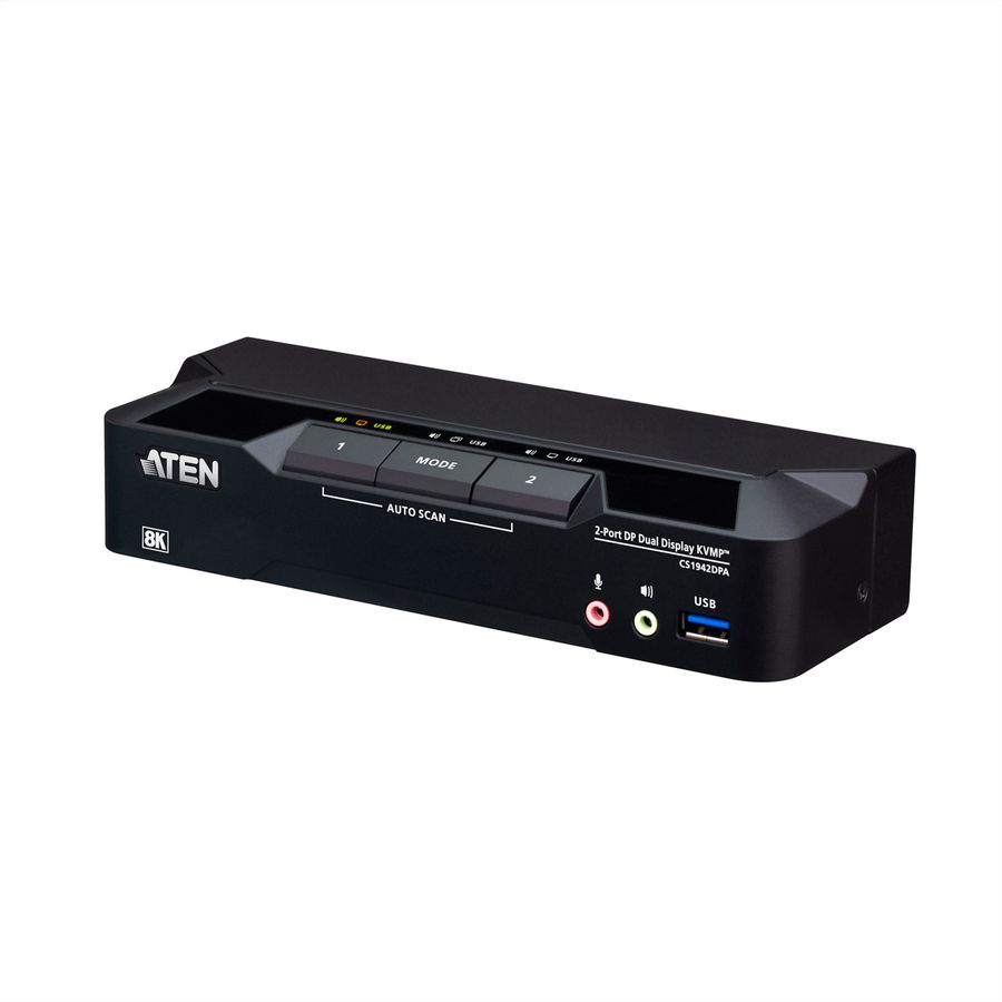 ATEN CS1942DPA Commutateur KVMP 2 ports USB 3.0 8K DisplayPort, double écran