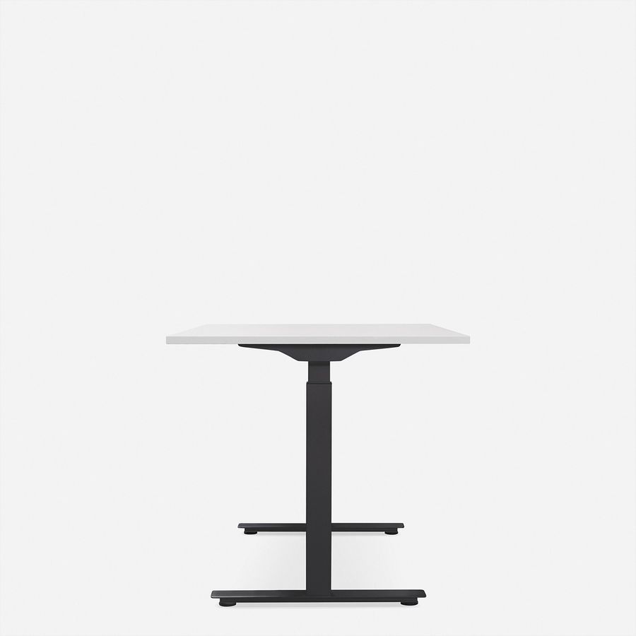 WRK21 Bureau Smart 120 x 80 cm, Hauteur réglable, Blanc uni / Noir