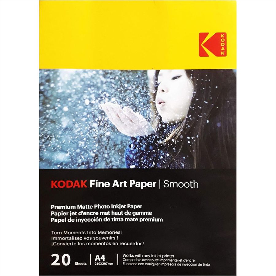 Papier photo Kodak - 20 feuilles A4, 230g/sqm, 21cm x 29.7cm, mat