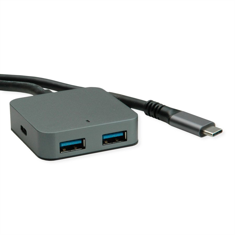 VALUE Hub USB 3.2 Gen 2, 4 ports (2x A+ 2x C) avec câble prolongateur, 3 m